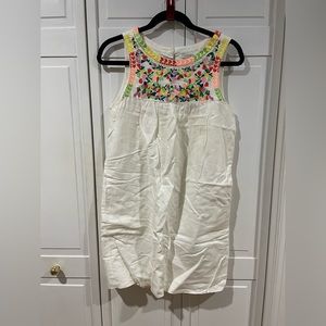 Jcrew Embroidered Linen Dress with Pockets